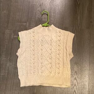 Cream Cable Knit Sweater Vest
